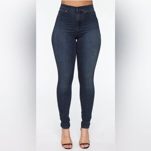 Dark Blue High-Waisted Skinny Jeans